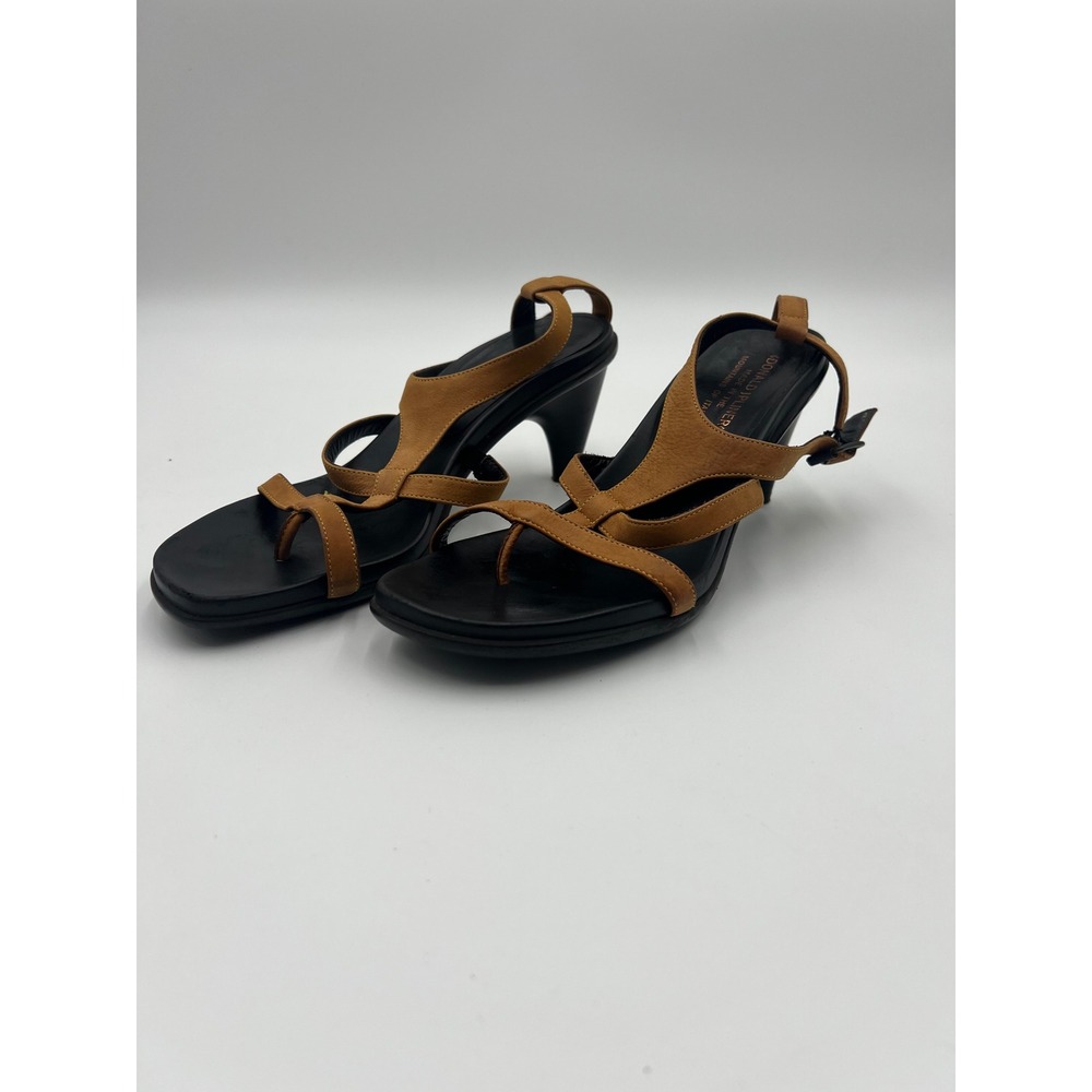 Donald J Pliner Temira Tan Leather Strappy Slingback Sandals Size 8.5 M Italy